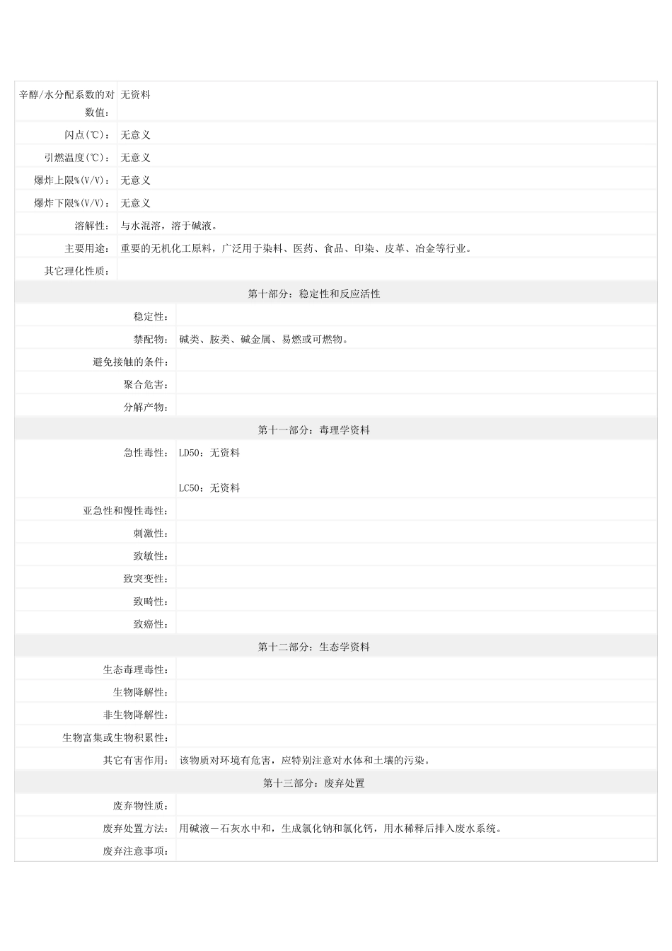 盐酸安全技术说明书(MSDS)_第3页