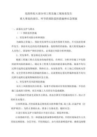 监控措施和应急预案