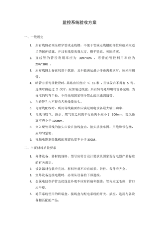 监控系统验收方案