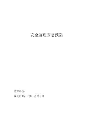 监理安全应急预案(word)