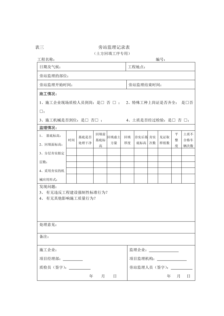 监理旁站表格大全_第3页