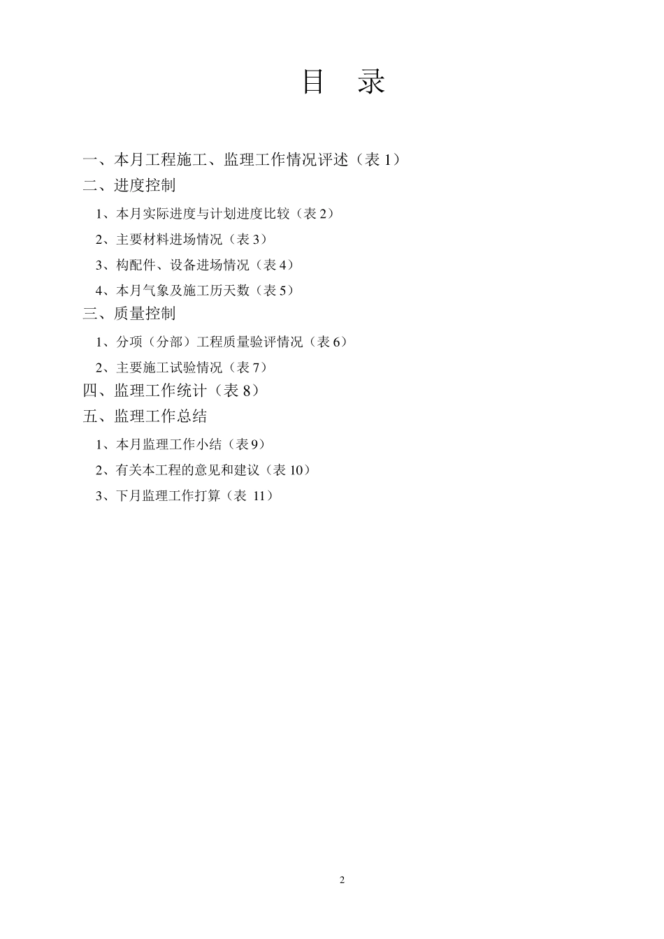 监理月报表格范文_第2页