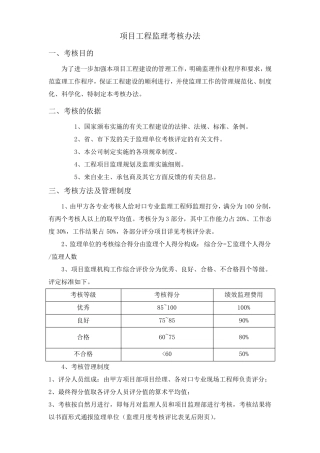 监理管理考核办法(业主)