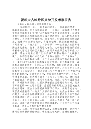 泥坝大古池片区旅游开发考察报告_1