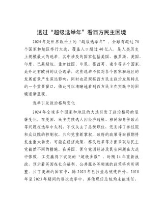 透过“超级选举年”看西方民主困境【资深秘书】