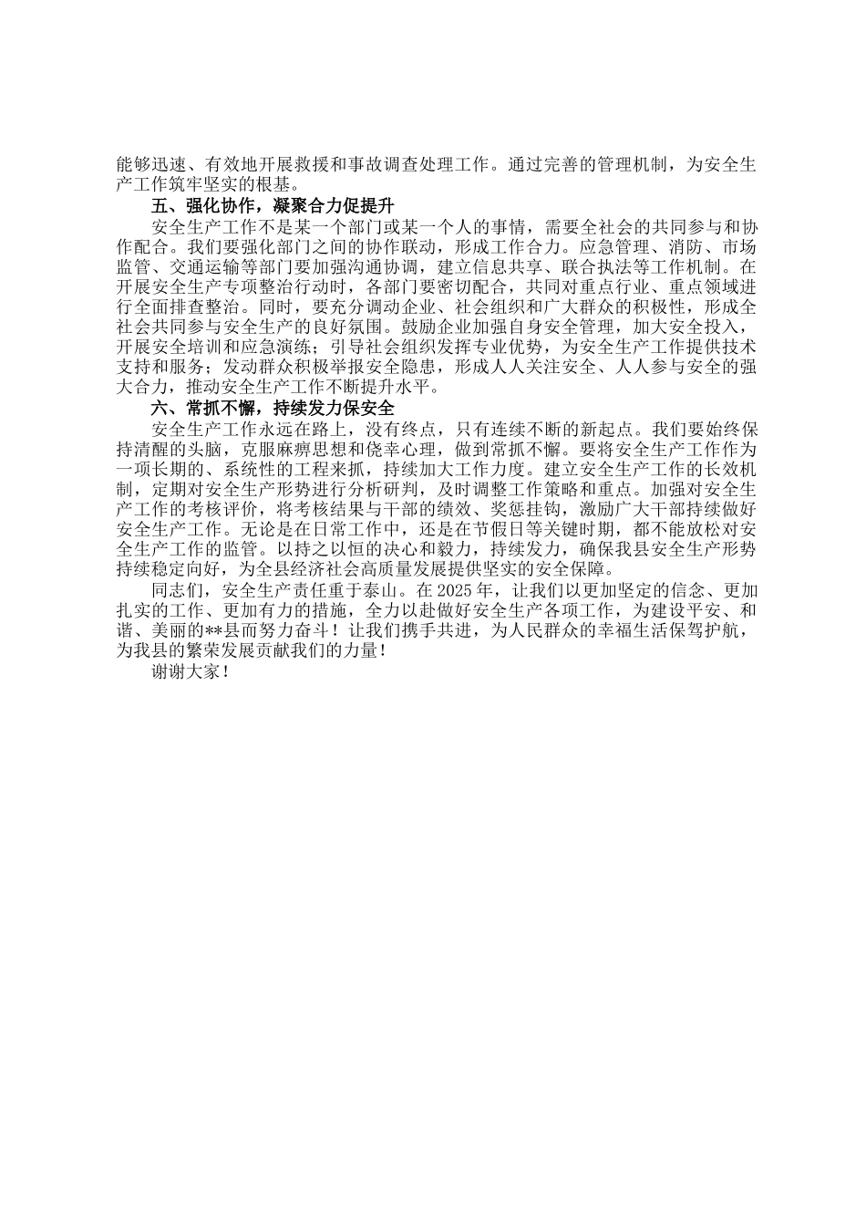 在2025年年初安全生产工作部署会议上的发言_第2页