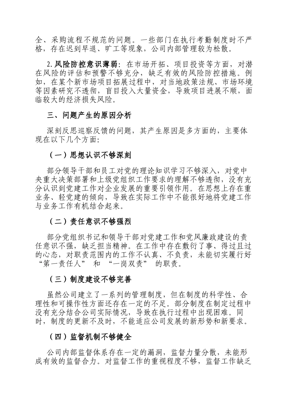 在公司党委巡察工作汇报会上的总结发言_第3页