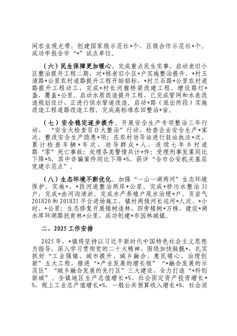 镇2024年工作总结2025年工作安排_第2页