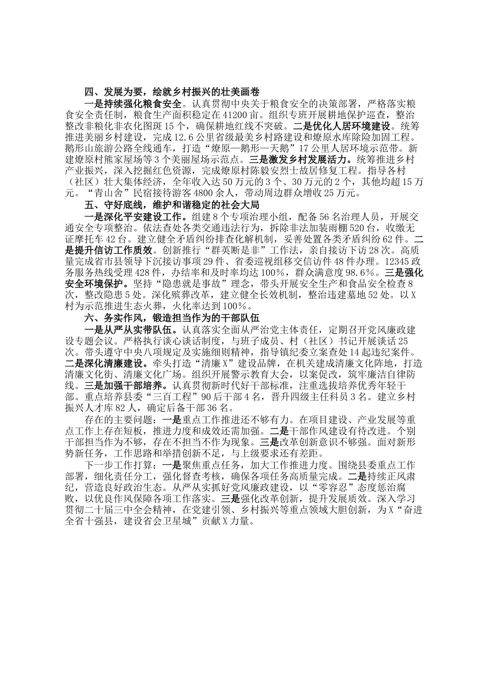 镇党委书记2024年述职述廉述法报告_第2页