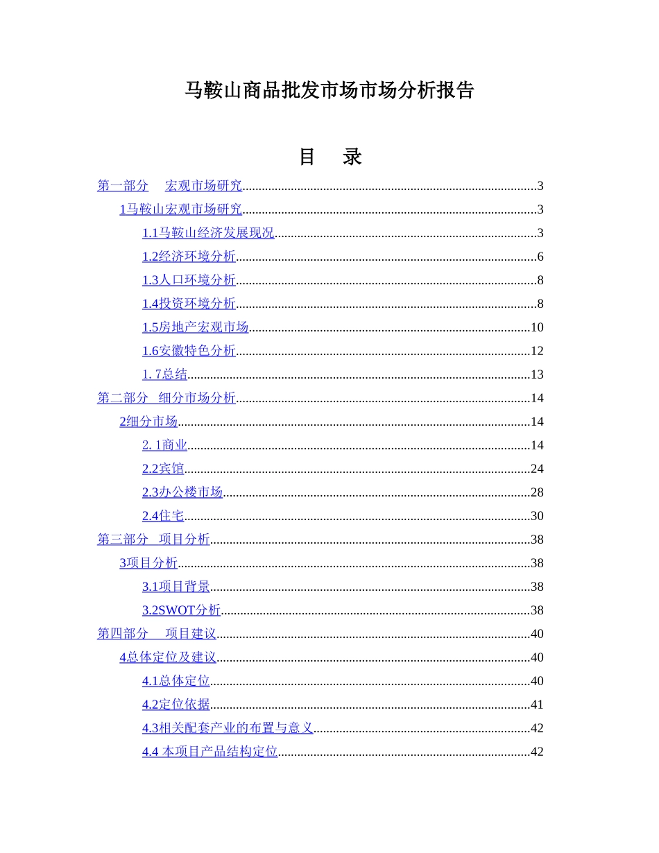 马鞍山商品批发市场市场分析报告_第1页