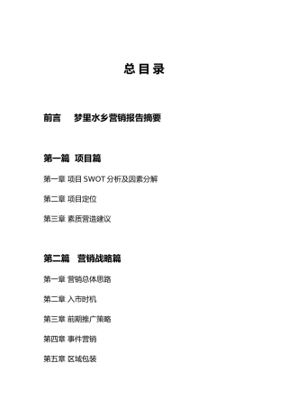 梦里水乡营销报告