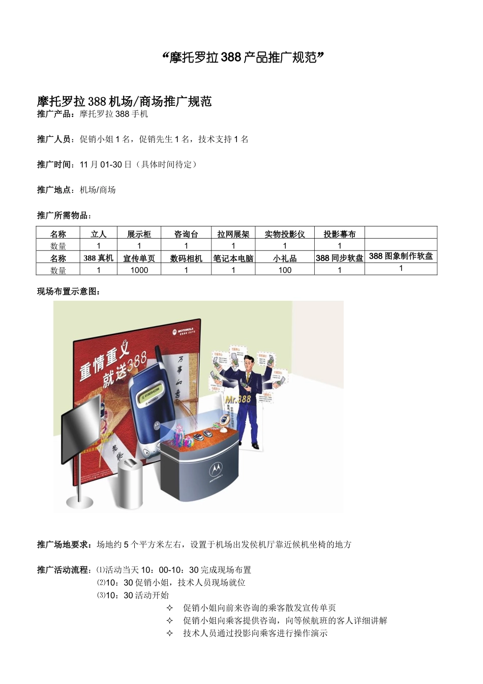 摩托罗拉388产品推广规范_第1页