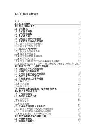 某冬枣项目商业计划书