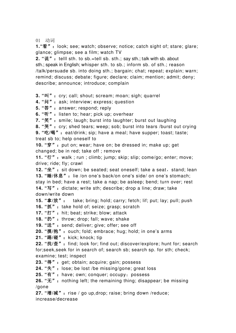 高中英语完形填空常考四大高频词_第1页