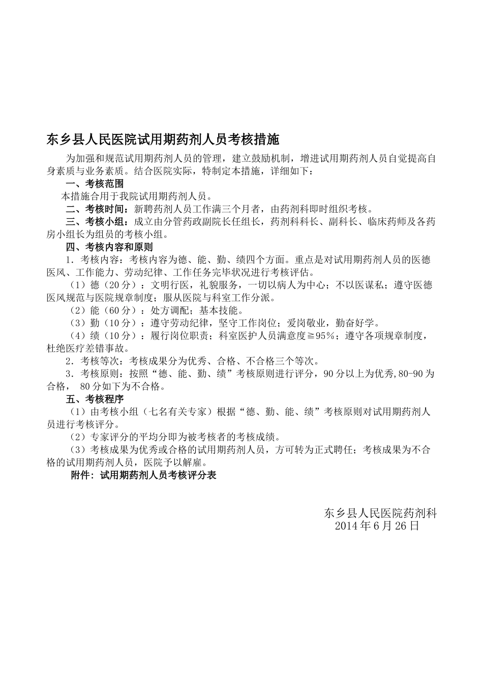 2025年医院聘用人员考核办法_第1页