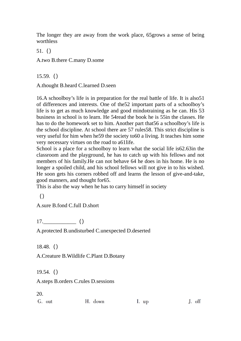 2025年山东省威海市统招专升本英语模拟考试含答案_第3页