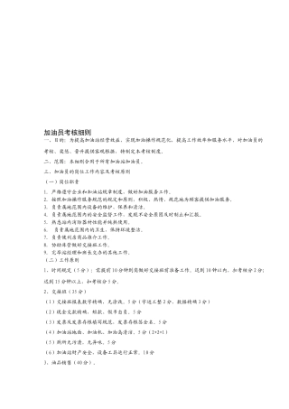 2025年加油员考核细则