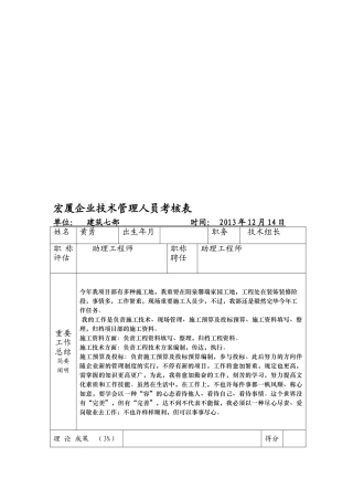 2025年技术管理人员考核表