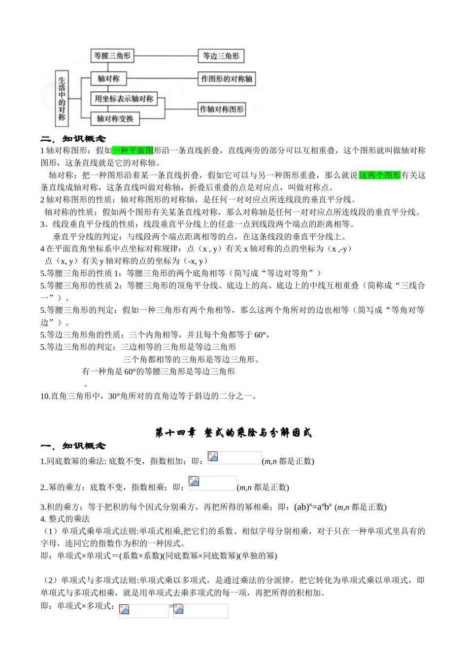 2025年初二上期末数学考试知识点_第3页