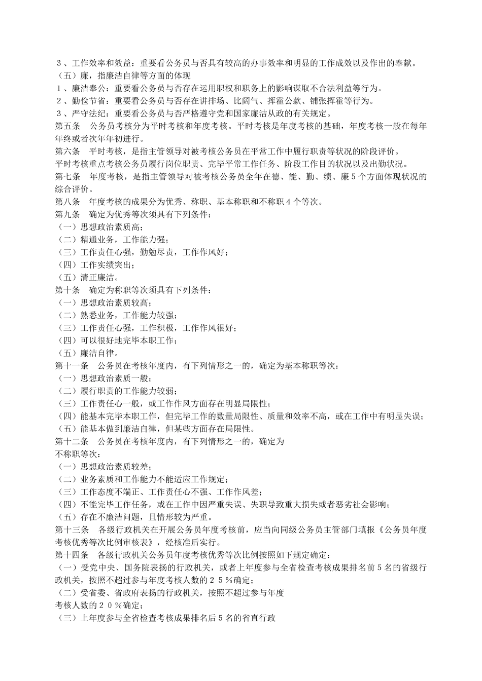 2025年云南省行政机关公务员考核实施办法试行_第2页