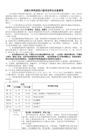 2025年全国大学英语四六级考试考生注意事项