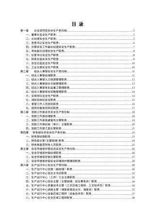 2025年公司安全生产责任制各级部门全套