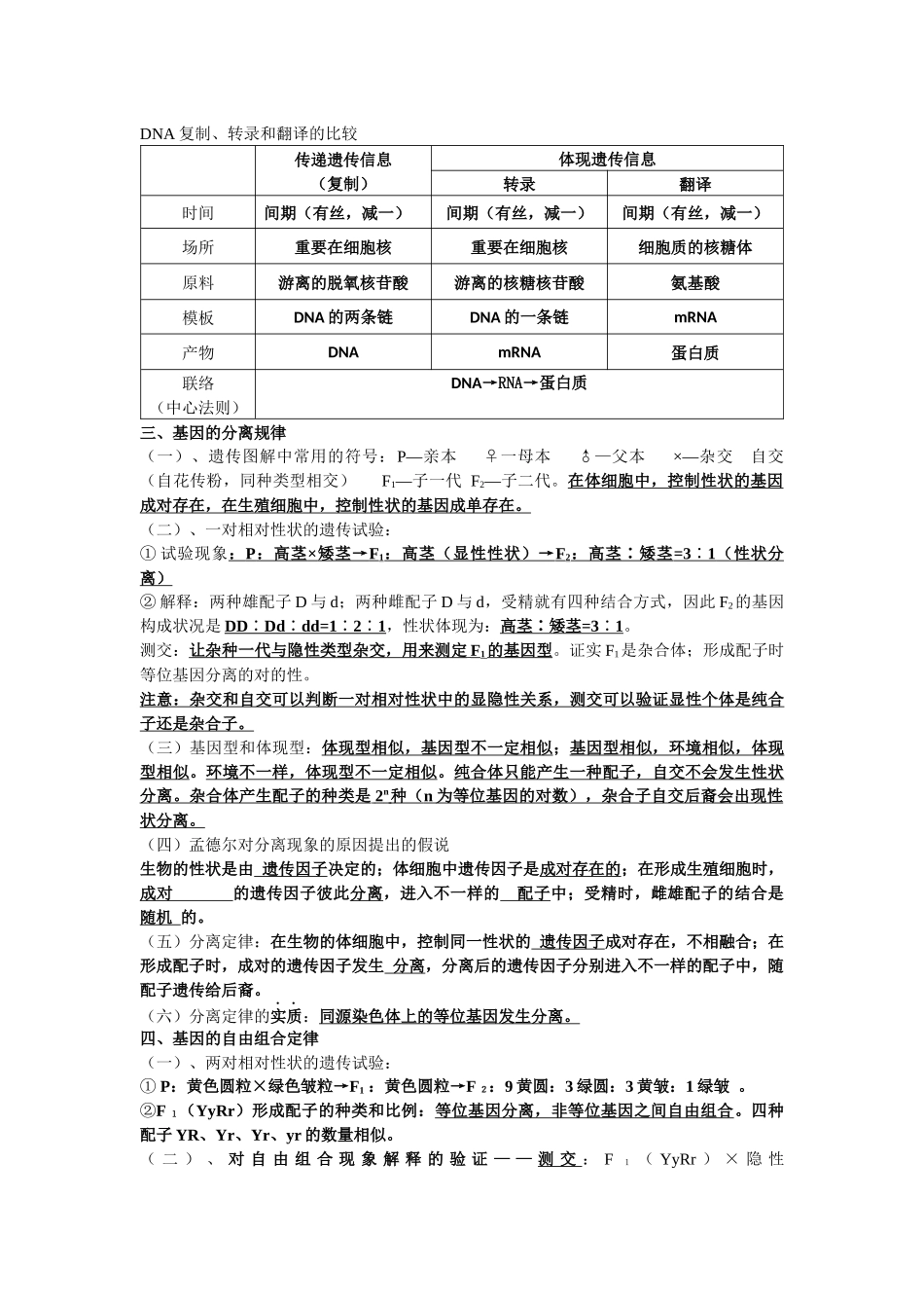 2025年北京会考生物学案《遗传与进化》分章知识点归纳新人教版必修_第3页