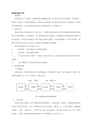 2025年啤酒游戏试验操作手册全册