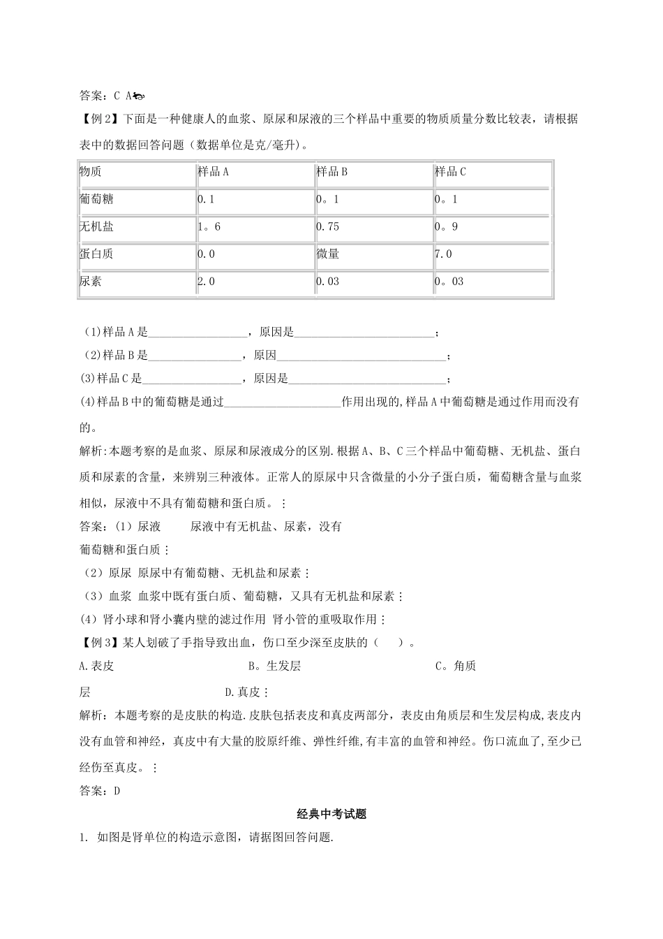 2025年人体内废物的排出知识点汇总及复习题_第2页