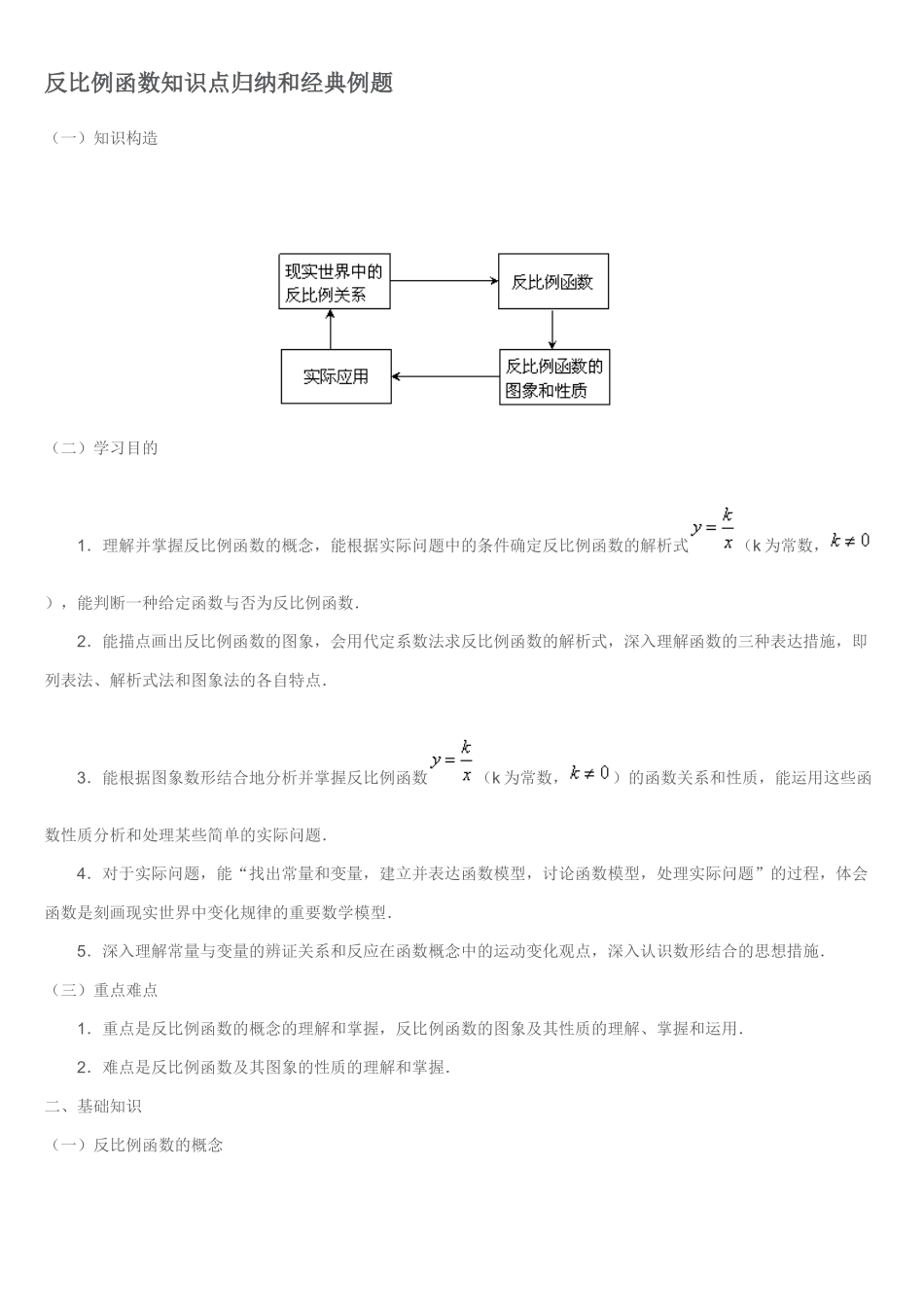 2025年反比例函数知识点归纳重点_第1页