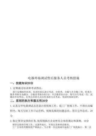 2025年电气技术人员考核办法
