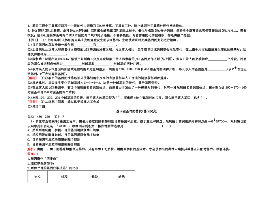 2025年备考高考生物高效学习方案考点专项45基因工程简介新人教版_第3页