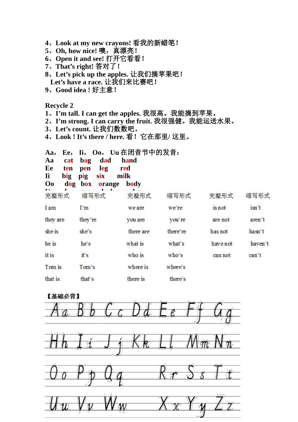 2025年新版人教版pep小学英语三年级下册期末总复习知识点归纳_第3页