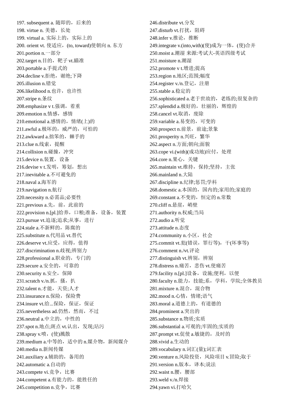 2025年英语四级高频单词词组短语_第3页