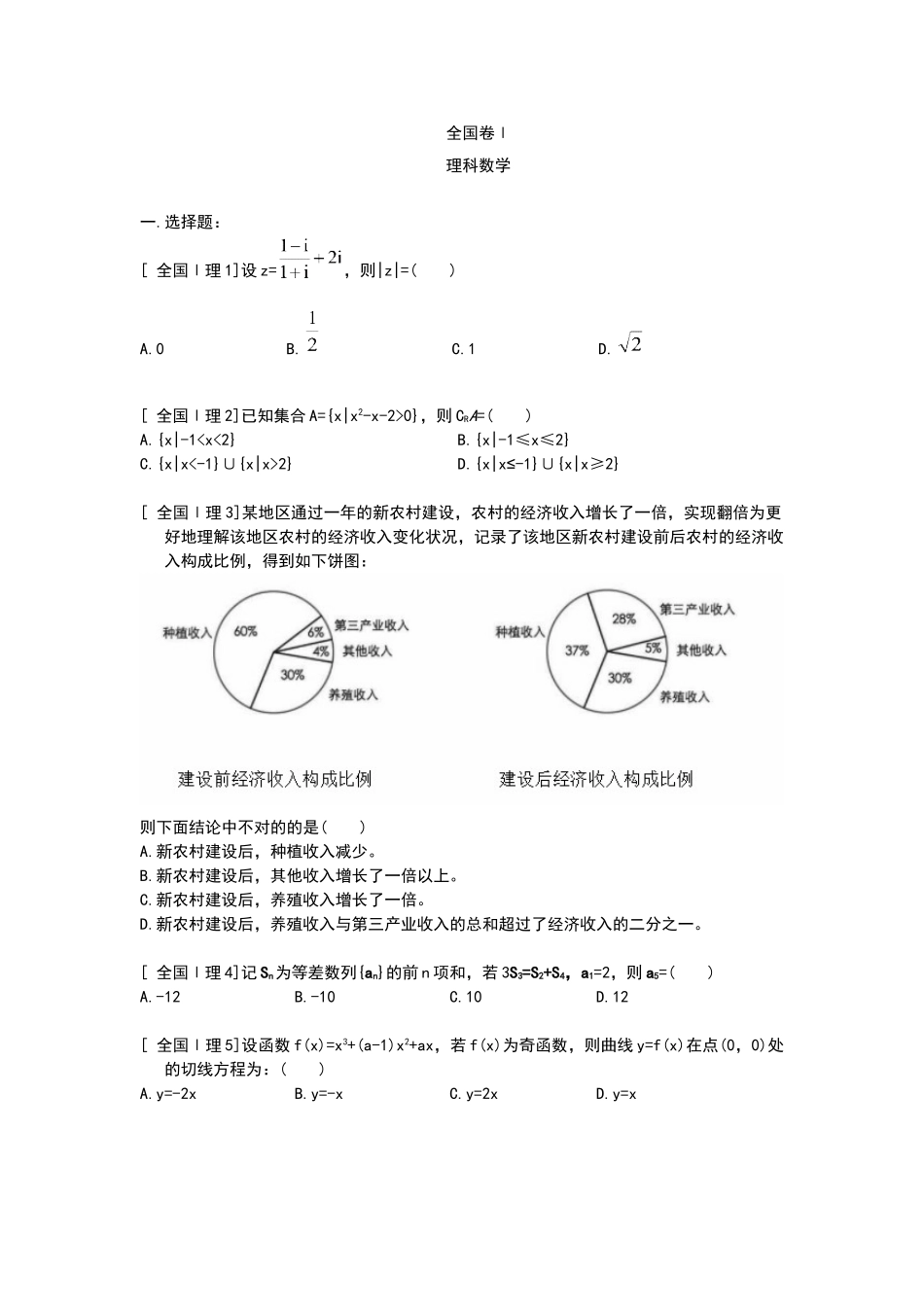 2025年全国1理科数学真题_第1页