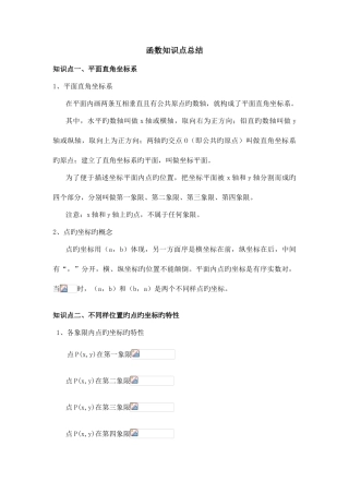 2025年函数知识点总结与例题与解析