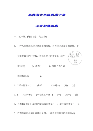 2025年六年级数学下册小升初模拟试卷附答案