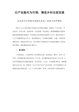 2025年乡村振兴调研文章