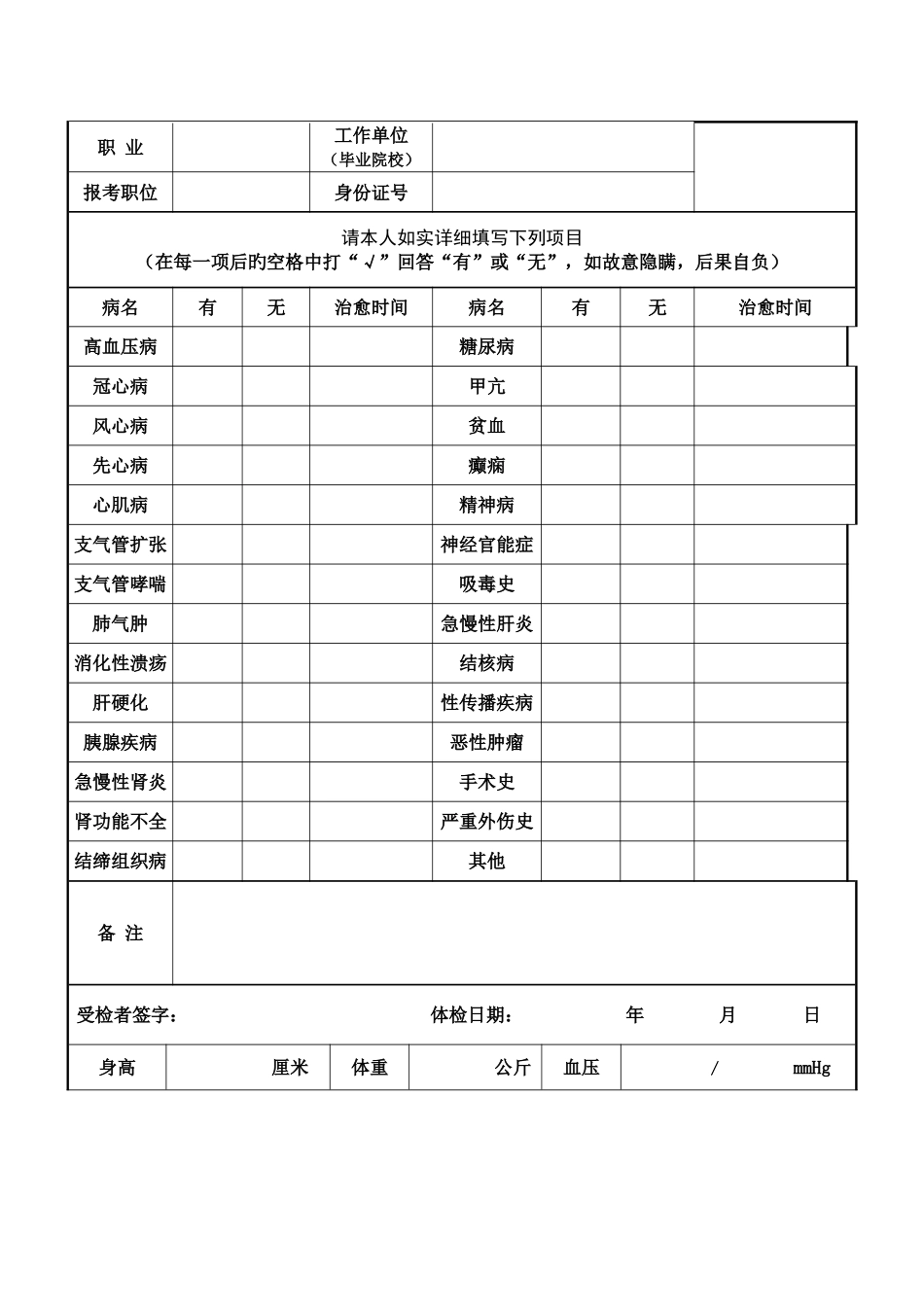 2025年事业单位招录体检表_第3页