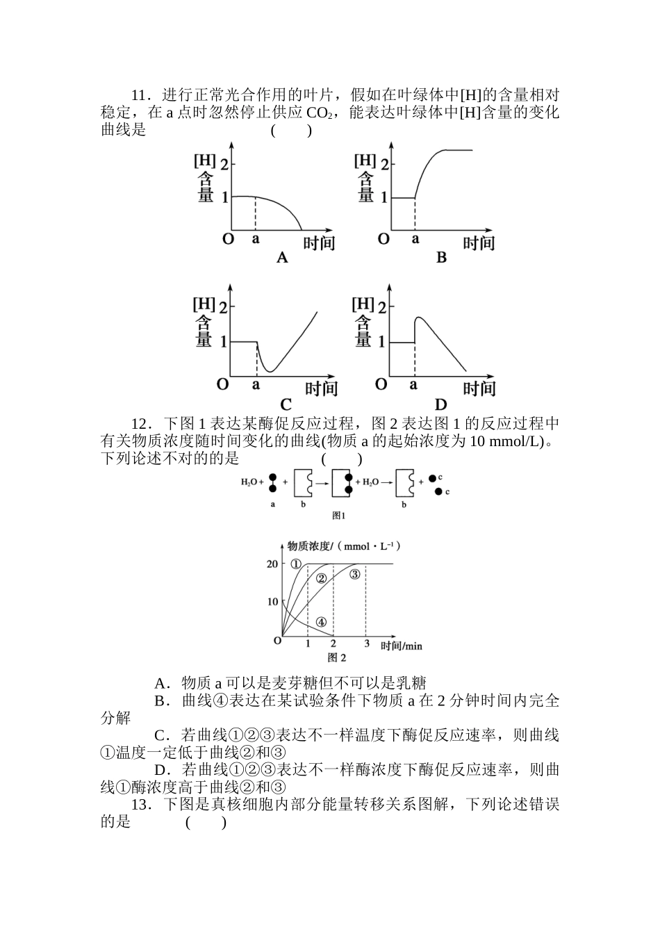 2025年高一生物下册知识点课时作业题_第3页