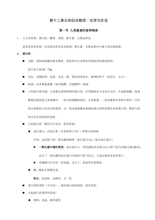 2025年人教版九年级化学第十二单元知识点概括