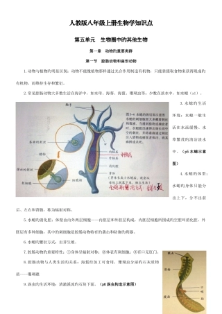 2025年人教版八年级上册生物学知识点