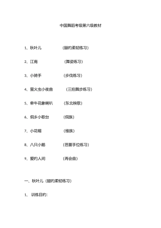 2025年中国舞蹈考级教材第六级