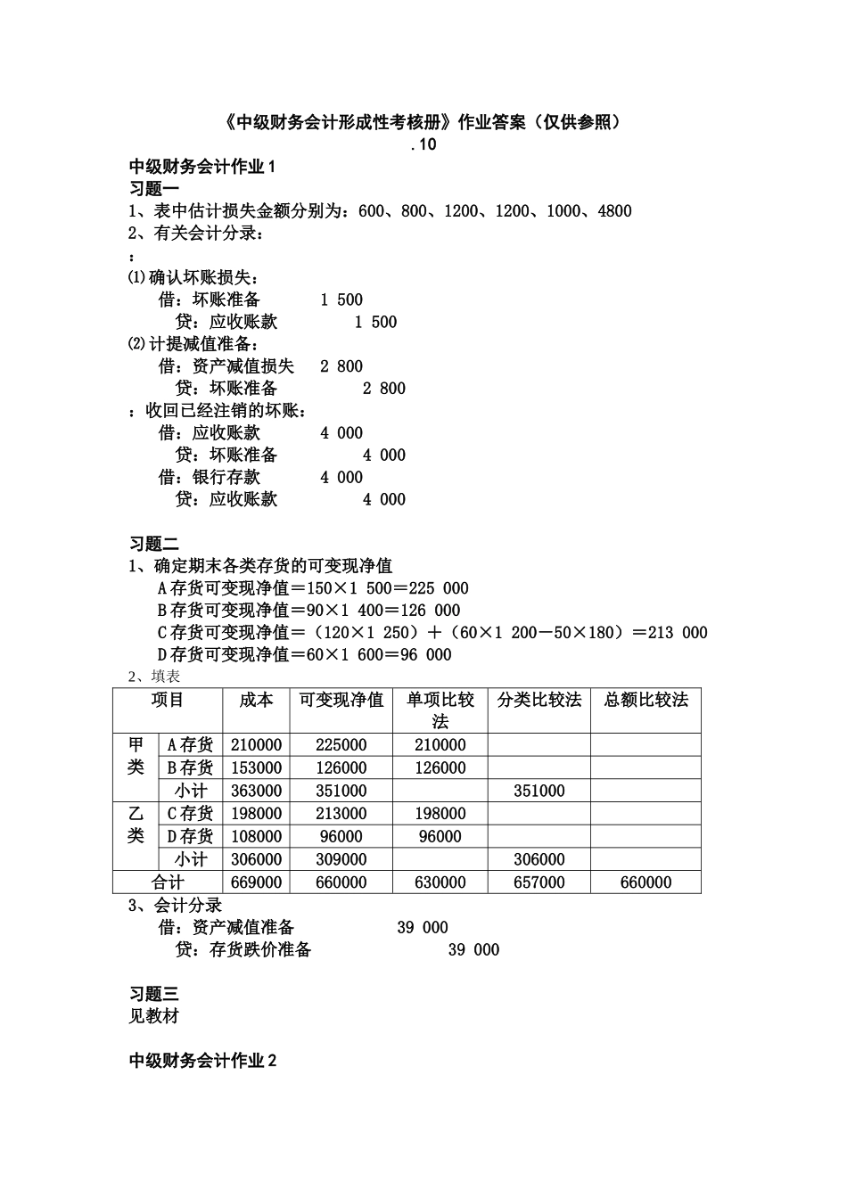 2025年电大中级财务会计形成性考核册作业答案_第1页