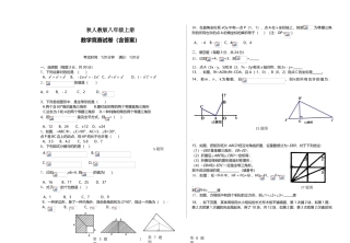 2025年秋人教版八年级上册数学竞赛试题