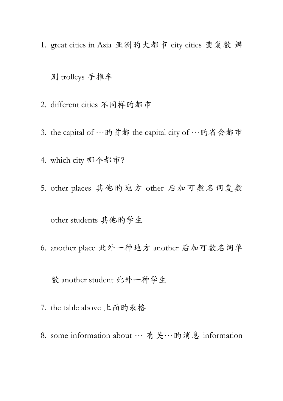 2025年Unit1GreatcitiesinAsia单元知识点梳理_第3页