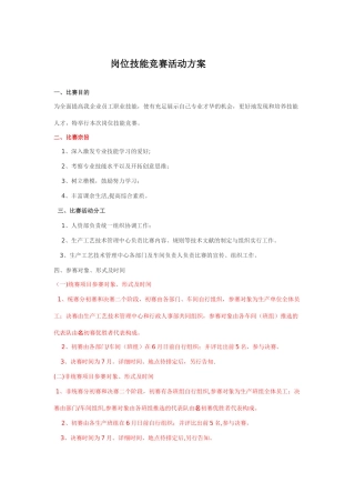 2025年岗位技能竞赛活动方案