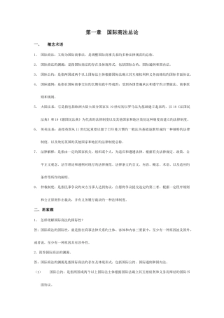 2025年国际商法知识点范围