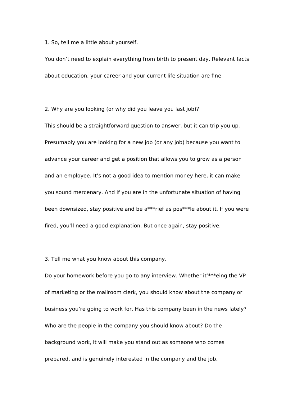 2025年外企面试大全附带答案去外企前必看_第1页