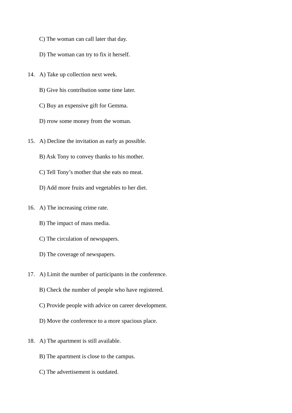 2025年大学英语六级大学英语六级听力真题和答案及听力原文_第2页